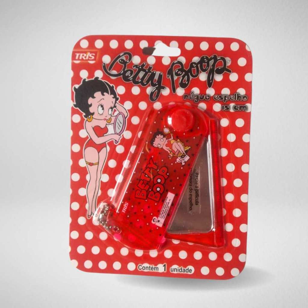 Régua Betty Boop - 15cm c/ Espelho - Tris - Papelaria Anos 2000 em Oferta na Shopee