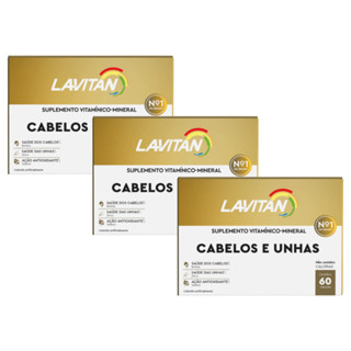 Lavitan Cabelos e unhas Cimed 60 cápsulas kit 3 caixas