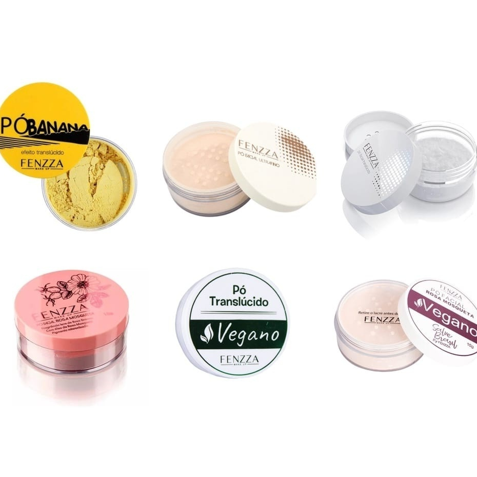 Fenzza Pó Facial Translúcido Rosa Mosqueta Banana Ultrafino em Oferta na Shopee