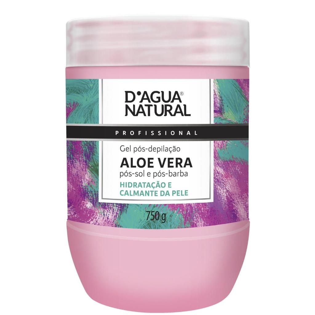 Gel Pos Depilação Pos Sol E Pos Barba Hidratante E Calmante Para A Pele Com Aloe Vera 750g DAgua Natural