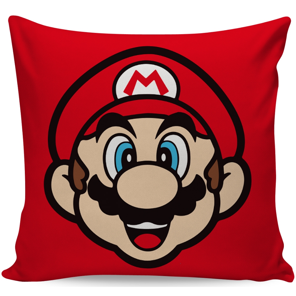 Almofada Game Decorativas Super Mario 40x40cm Geek (Mario_vermelha_01)