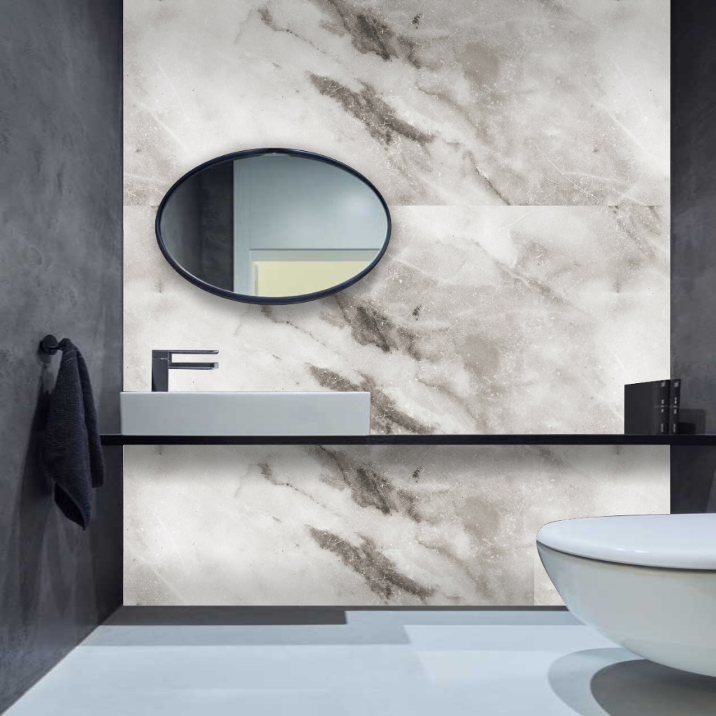 5 Metros Papel de Parede Mármore Cinza Banheiro Decoração 1,00 x 0,50 Autocolante