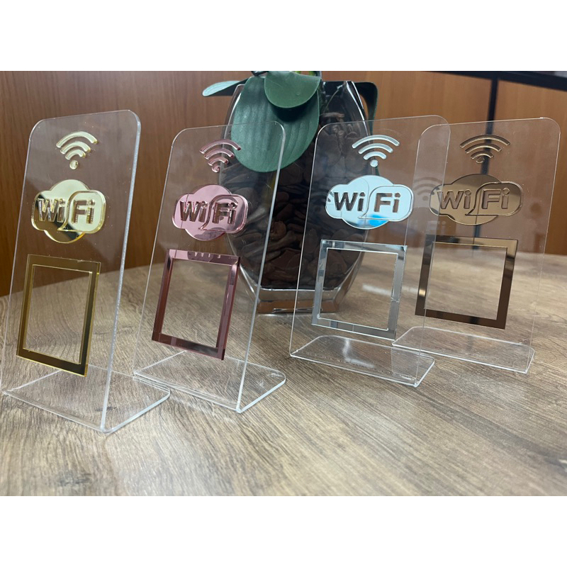 Placa moldura Qr Code Wifi Balcão Comercio  e Recepções 8 x 15 Cm em Oferta na Shopee