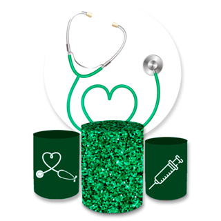 Kit Capa Painel Festivo Enfermagem + Trio Cilindro Decoração Festa Sublimados Veste Fácil em Oferta na Shopee