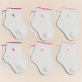 Kit com 6 Pares de Meia Lupo Baby Cano Curto sem Estampa Lisa Kids Infantil em Algodao