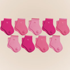 Kit com 9 Pares de Meia Lupo Baby Cano Curto sem Estampa Lisa Kids Infantil em Algodao