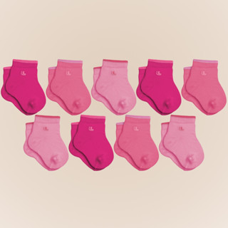Kit com 9 Pares de Meia Lupo Baby Cano Curto sem Estampa Lisa Kids Infantil em Algodao