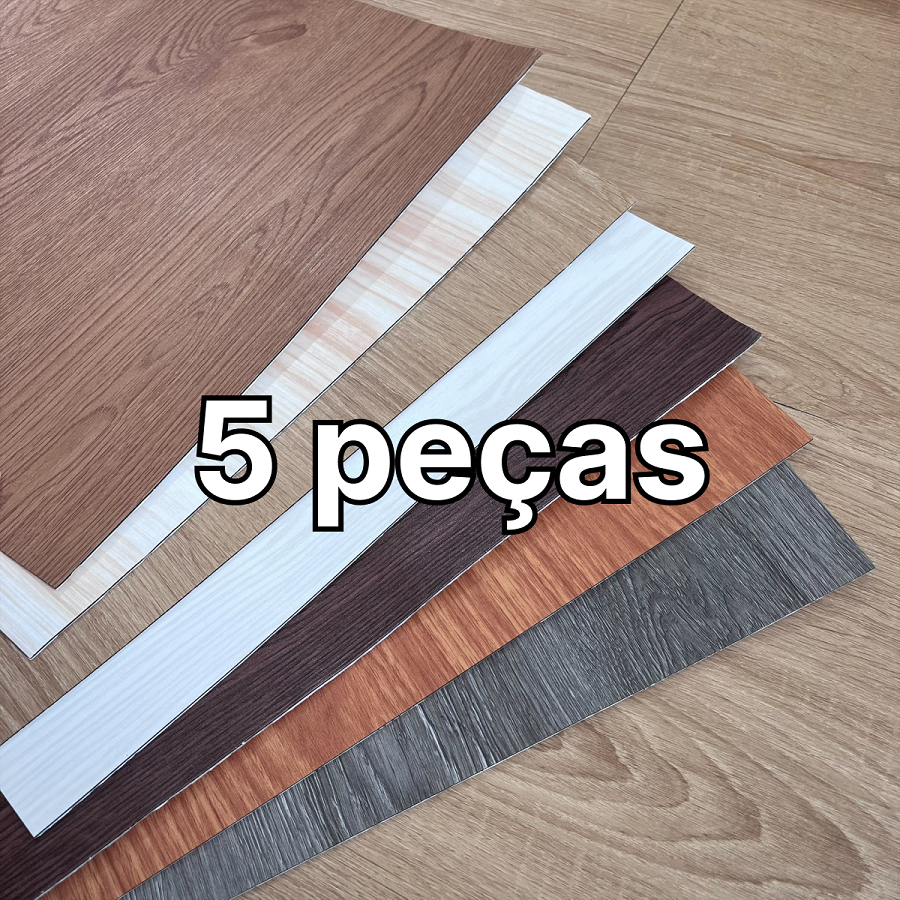 5 Peças - Placas de Piso De Madeira Auto Adesiva e Autocolante 40cm x 40cm