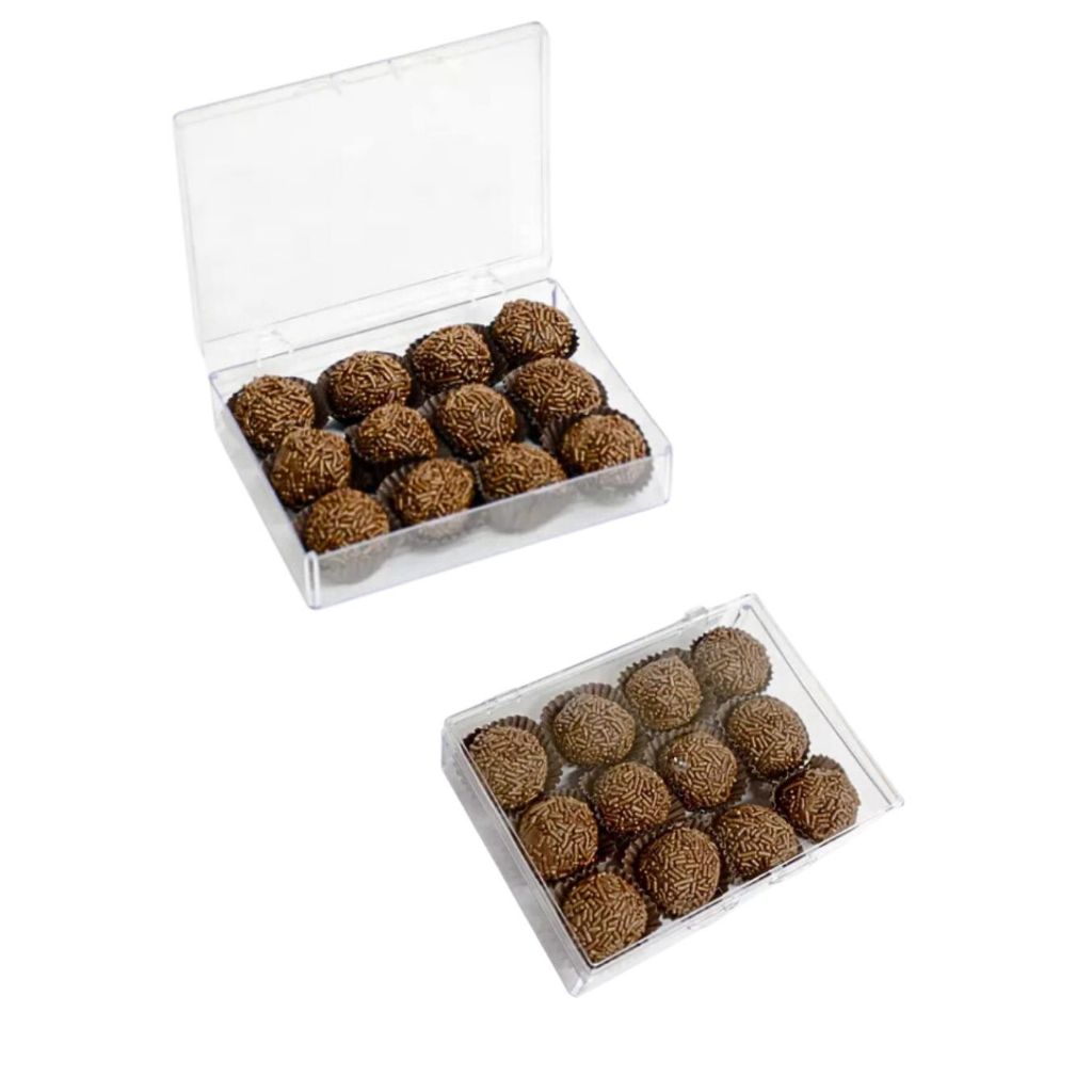 Kit 6 Caixas Estojo Acrílico 7x5x2 Lembrancinha Brigadeiro Lembrancinha Aniversário Festa Doce