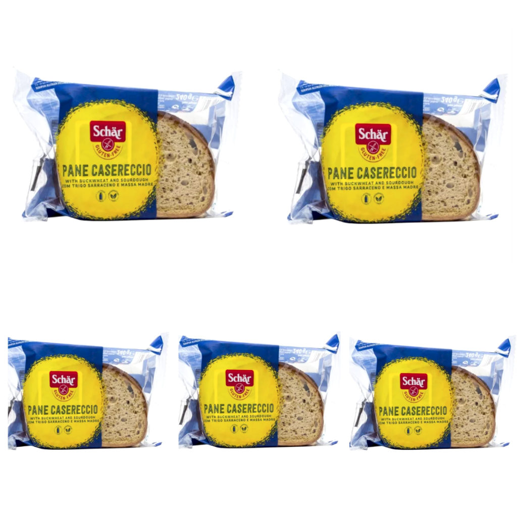 Kit 5 Pane Casereccio Sem Glúten, Lactose e Ovo Vegano 240 g Schar Caixa Fechada