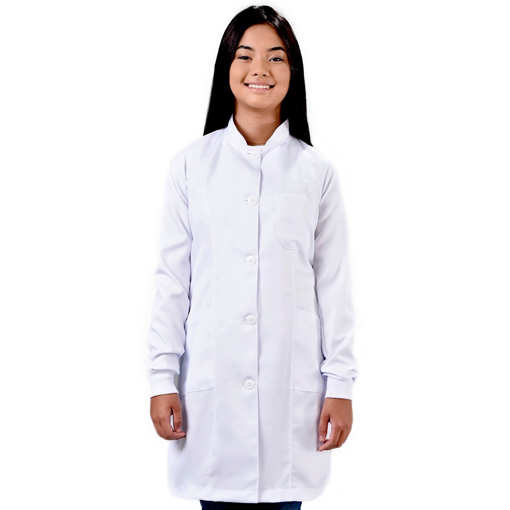 Jaleco Feminino Gabardine Gola Padre Com Punho em Oferta na Shopee