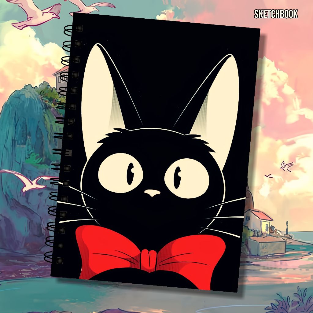 Sketchbook Gatinho O Serviço de Entregas da Kiki  90g / 180g / 240g Caderno Desenho Personalizado A5