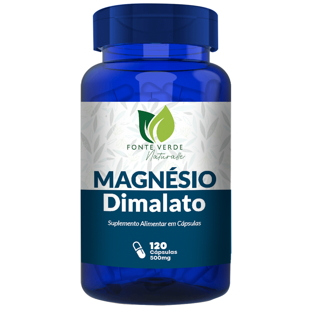 Magnésio Dimalato 500MG 120 Capsulas (Fonte Verde).