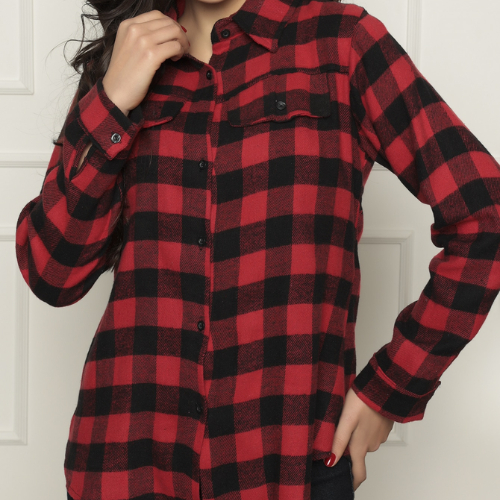 Camisa Xadrez Feminina Manga Longa Moda Fashion Tendencia