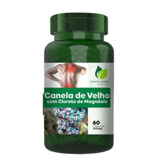 Canela De Velho com Cloreto de Magnesio 500MG 120 Capsulas Fonte Verde