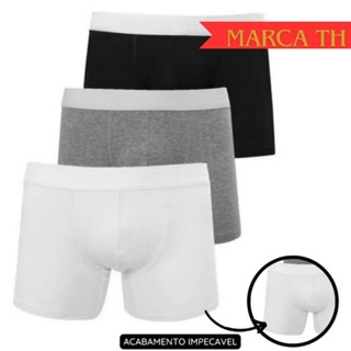 3 Cueca Boxer Masculina 100 Algodão Na Caixinha