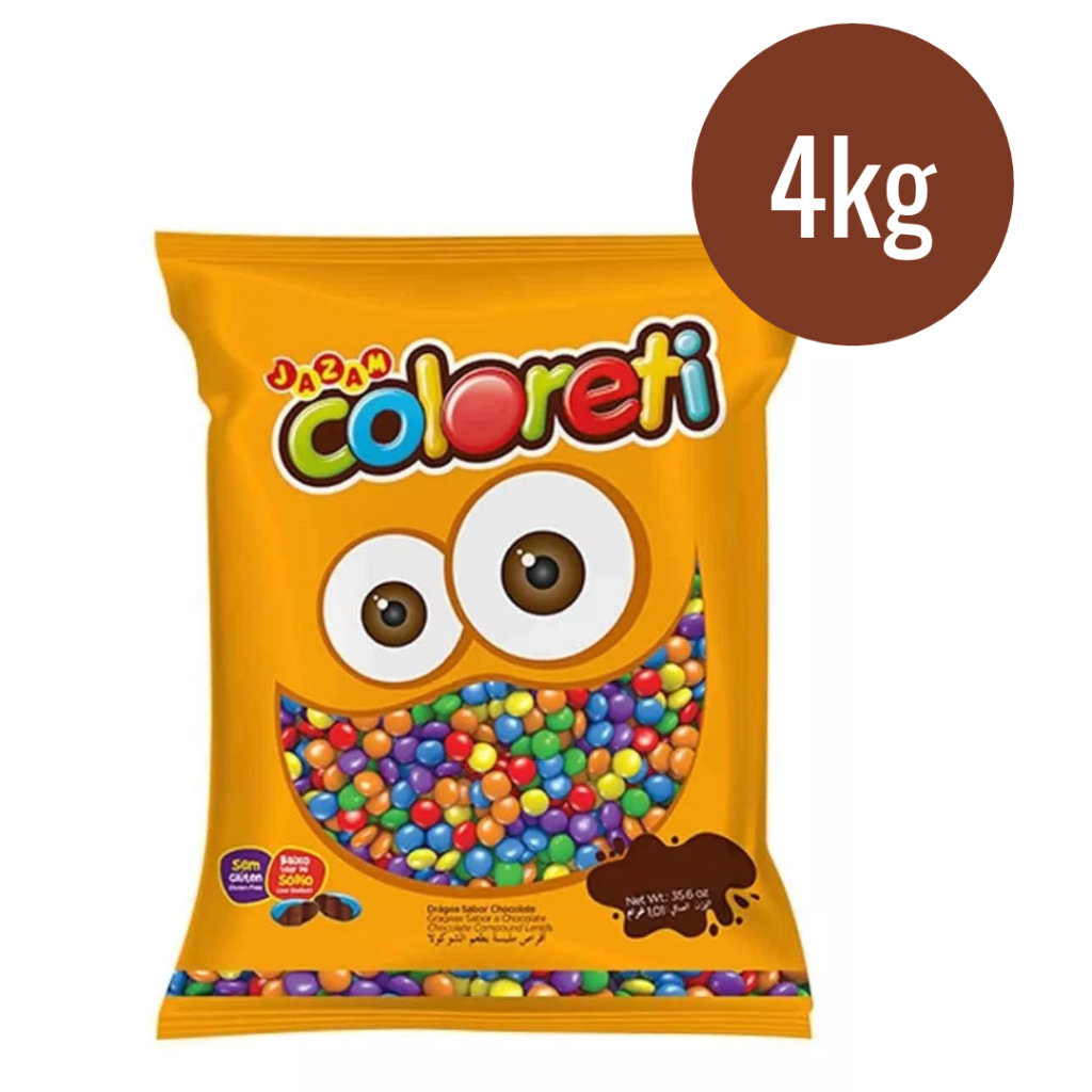 Confete de Chocolate Coloreti Sortido 4Kg - Jazam