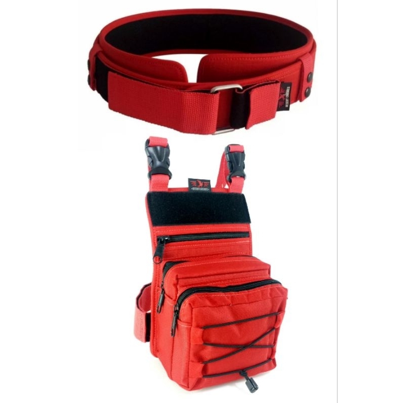 Kit Bombeiro Civil Bornal Tático Com Bolso Duplo + Cinto Guarnição Força Nacional Desert Coldres
