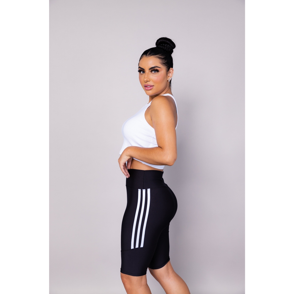 Short Legging Feminino/ Short Academia 3 Linhas/ Moda Fitness Feminina em Oferta na Shopee