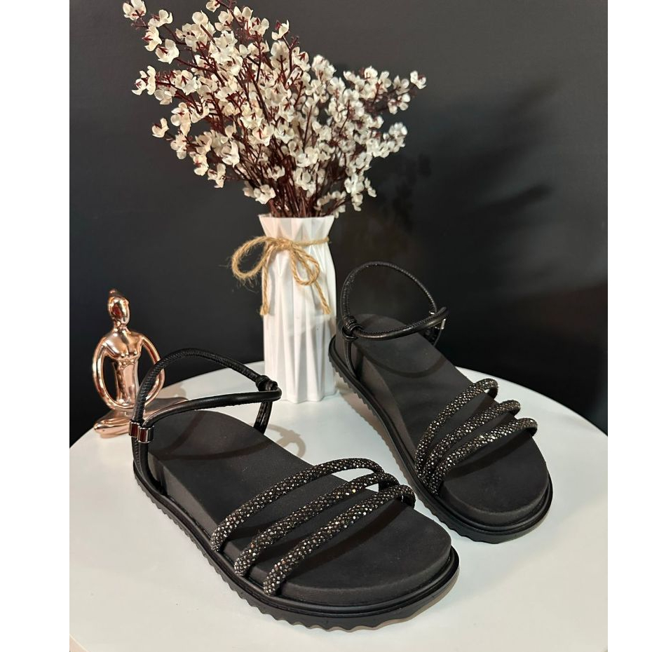 Sandalia Birken Feminina  Papete  pedraria Gladiadora Birk Blogueira estilo e conforto promoção