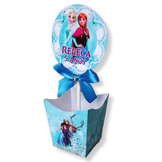 CAIXA CACHEPO / CENTRO DE MESA PERSONALIZADO FROZEN Lembrancinha Aniversário