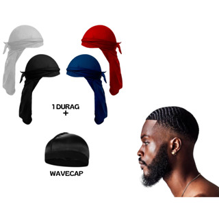 KIT DURAG+WAVECAP TOUCA DE COMPRESSÃO FAIXA DE CABEÇA DUREG BANDANA WAVES