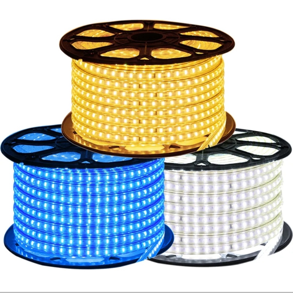 10 15 20 25 30Metros Fita Mangueira Led 5050   Dupla face  120led Branco Frio Branco Quente110v/220v VERMELHO AZUL VERDE