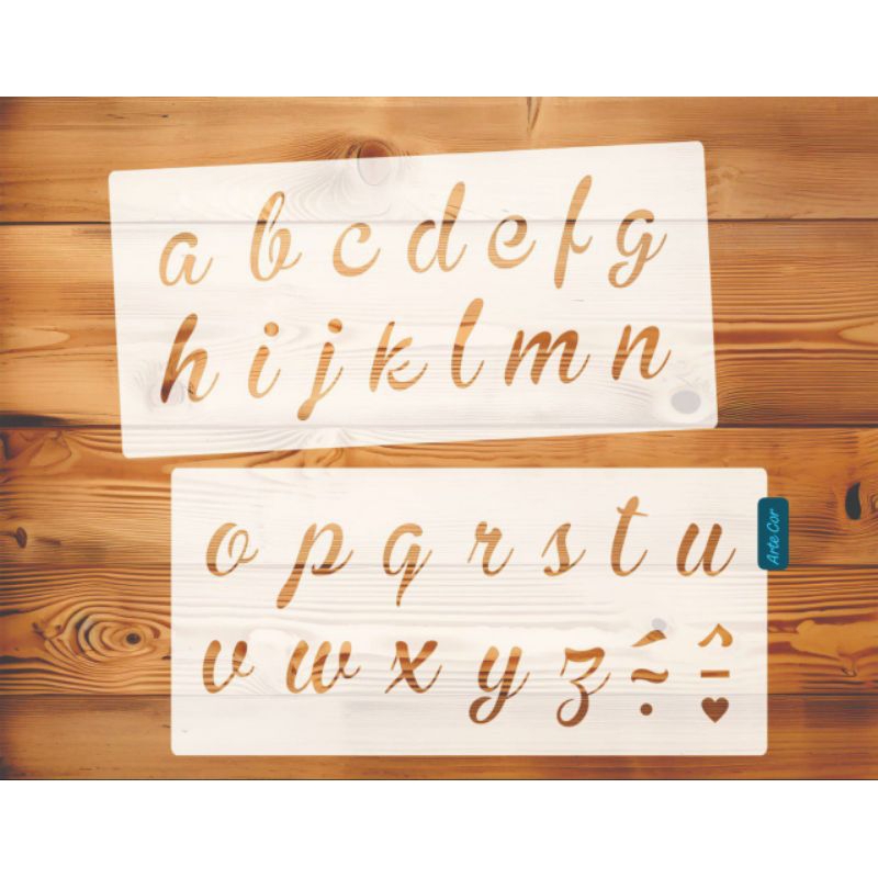 Estencil / Molde vazado  Alfabeto Minúsculo ref 201  com 29 x 14 cm