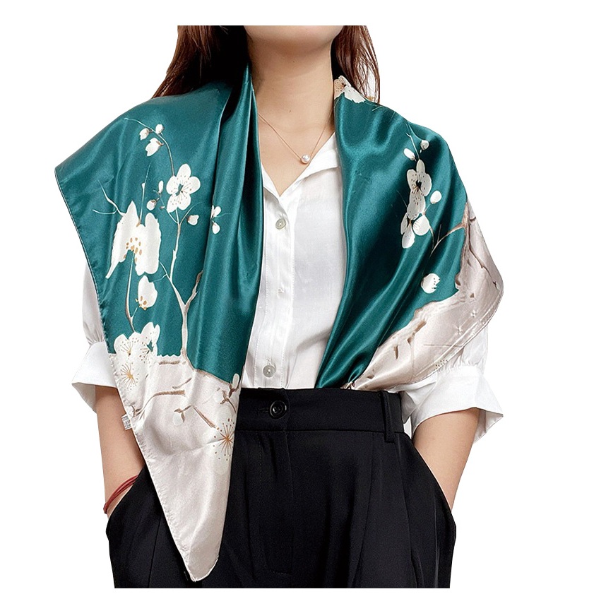 Lenços Cetim Cabeça Pescoço de Seda Super Moda Elegante Primavera Grande 90cmx90cm em Oferta na Shopee