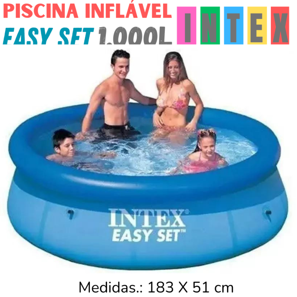 PISCINA EASY SET INTEX 1.000 LITROS INFLÁVEL - INTEX 28101 - 183 X 51 CM
