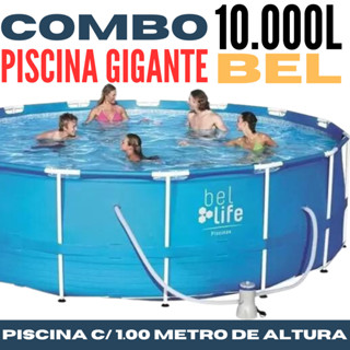 Piscina Estrutural Gigante de 10.000 Litros, COM 1.00 METRO DE ALTURA E ACOMPANHA: Bomba de Filtrar, Filtro, Capa, Forro.