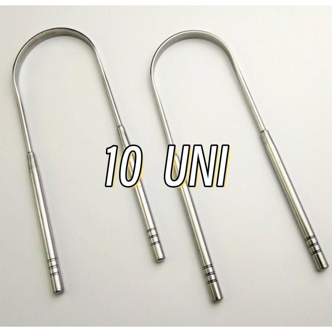 10 Unidade Limpador De Língua Raspador Oral De Aço Inox Higiene Bucal Raspador Para Cuidados Oral