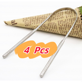 4 Peças Limpador De Língua Raspador De Língua Em Aço Inox Limpador De Lingua em Oferta na Shopee