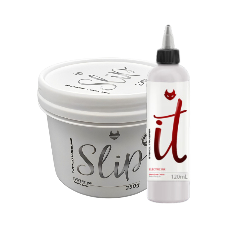Kit Vaselina Slip 250g + Transfer It 120ml Electric Ink Tattoo Tatuagem