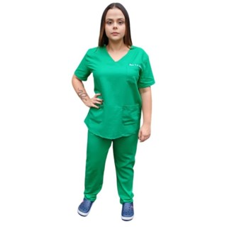 PIJAMA CIRÚRGICO, SCRUB FEMININO EM OXFORD CAMISA