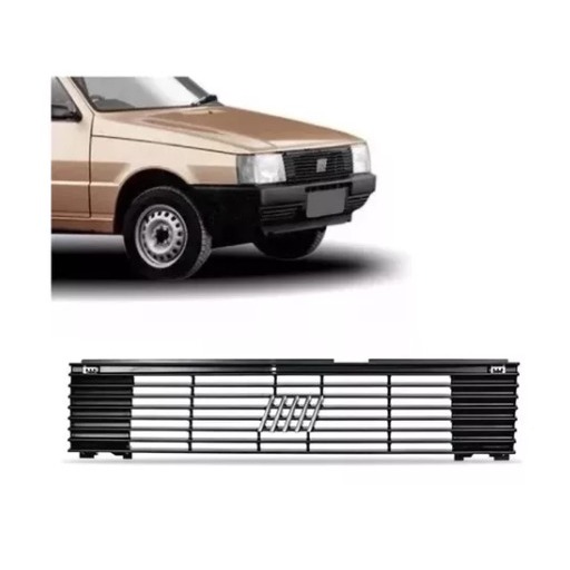 Grade Radiador Uno Mille Eletronic 1991 Até 1995 Preta C/ Frisos