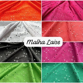Tecido Lase de Malha Laise com elastano desenhada bordada colorida 1,50m Largura (1,00 m x 1,50 m)