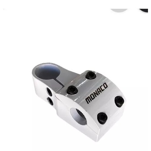 Mesinha De Guidão aluminio 4 Parafusos Mônaco Para Guidão 22.2mm  BRANCO BRILHANTE