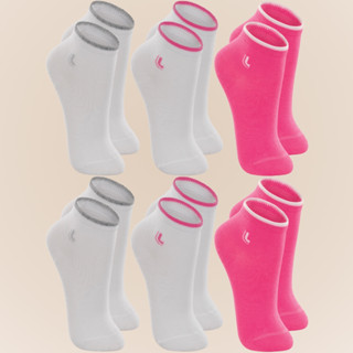 Kit com 6 Pares de Meias Lupo Kids Basica Cano Medio em Algodao Lisa Sem Estampa Menino e Menina
