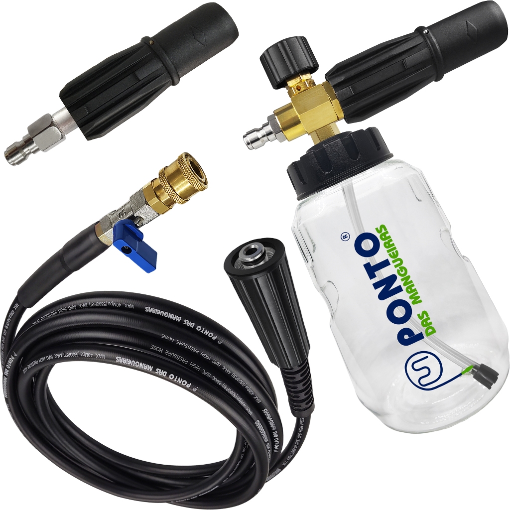 Snow Foam Bico Curto Registro Engate Rápido Mangueira Nylon Karcher K3.30 K 3.30 K330 Lava Jato