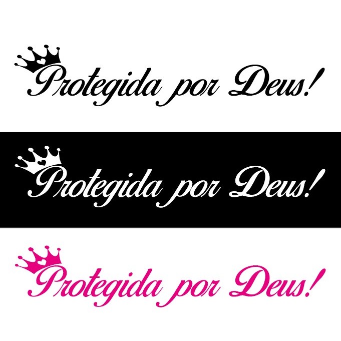 Adesivo de Vinil Protegida Por Deus Com Coroa Para Carro Moto Adesivo Para Capacete A Prova D'agua em Oferta na Shopee