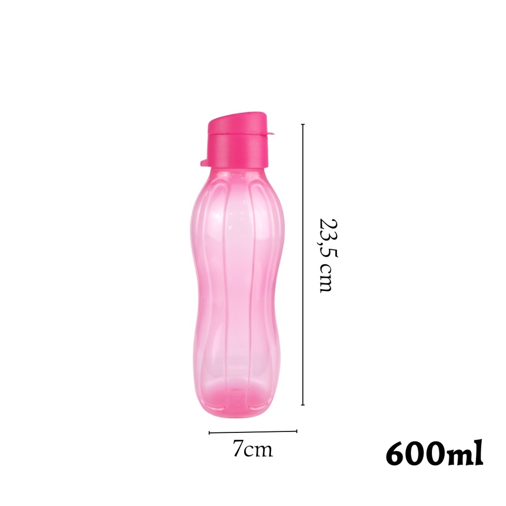 Garrafa De Água Squeeze 600ml 23,5cm Multicolorida com Alça Plástico Ideal para Academia Passeios Trabalho