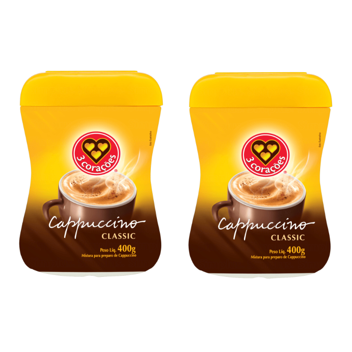 Cappuccino 3 Corações Clássico 2 unidades 400g