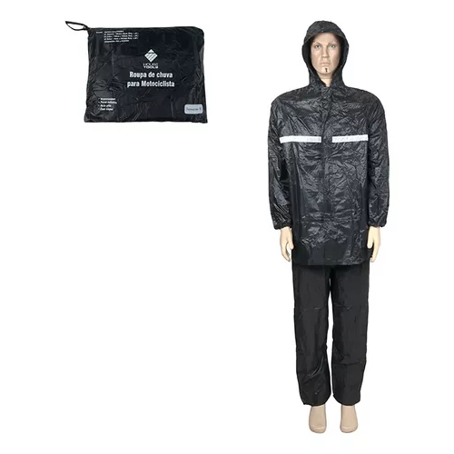 Capa de Chuva Para Motoboy Entregador Roupa de Chuva Para Motociclista Calça com Bolsa Jaqueta de Capuz Tamanho M