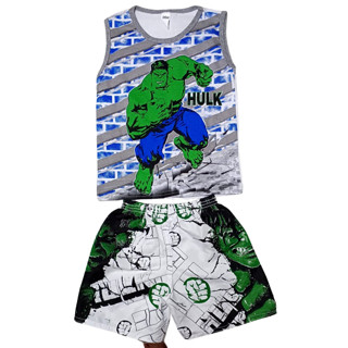 Conjunto Infantil Personagem Hulk 2 peças 1 Regata + 1 Short com elástico roupa infantil menino Natal e Ano Novo Promoção