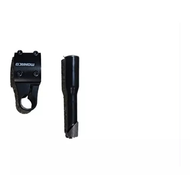 Mesa De Guidão bicicleta Cross Action 22.2mm Monaco Preto fosco e adaptador De Mesa 21mm Aço preto