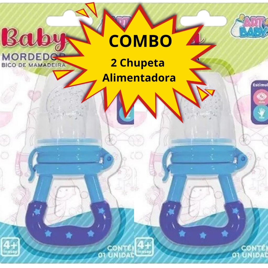 Kit com 2 Mordedor Chupeta Alimentadora Bebe