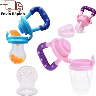 Chupeta Alimentadora Frutas Papinhas Mordedor Bico e Tampa Higiênica  silicone criança Menina Menino em Oferta na Shopee