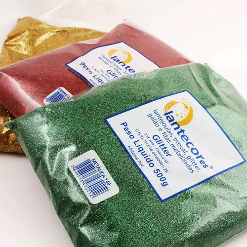 Glitter Pvc 500g Pó Brilho Várias Cores Artesanato / Parede - Lantecor em Oferta na Shopee