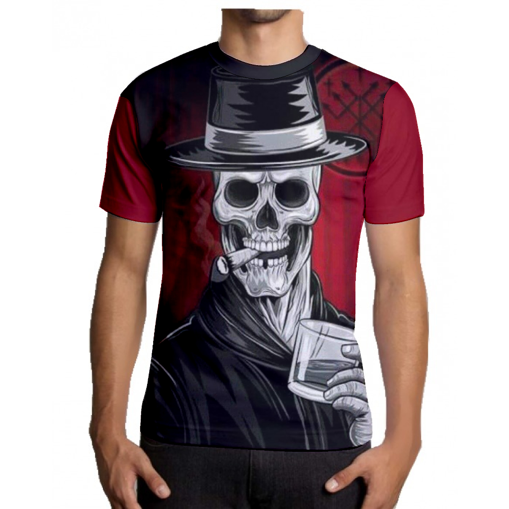 Camiseta Camisa Exú Caveira Unisex Umbanda Quimbanda Candomblé Religião